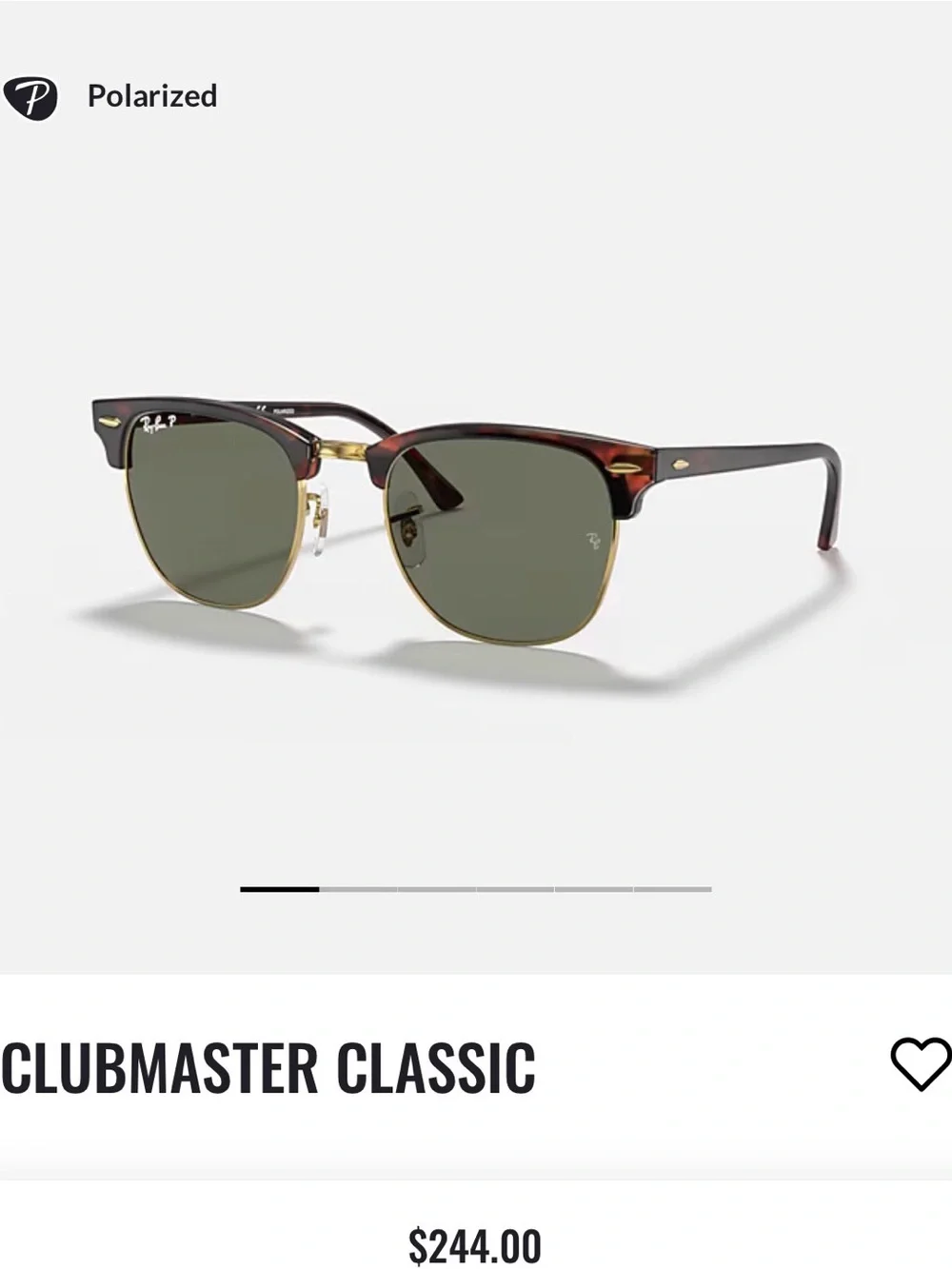 Ray-Ban Polarized Clubmaster Classic Sunglasses - Tortoise